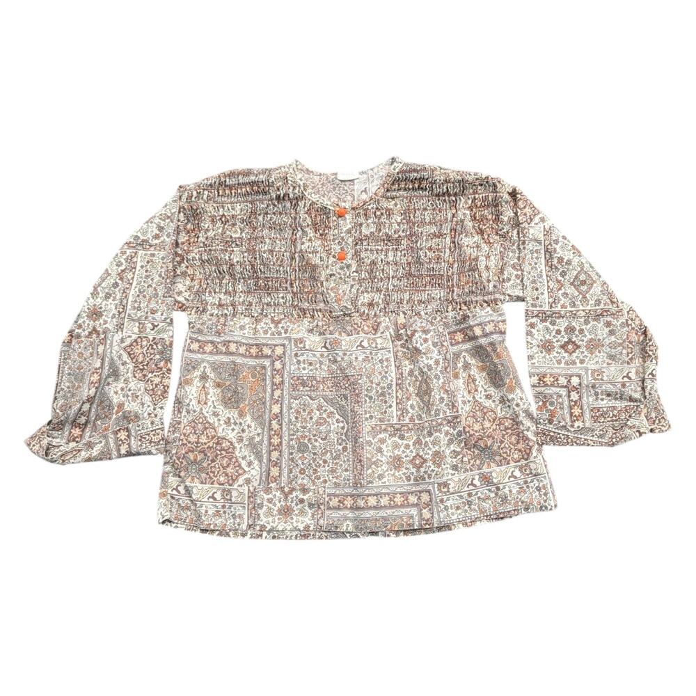 70s/80s Misses Bohemian-Style Peasant Blouse
